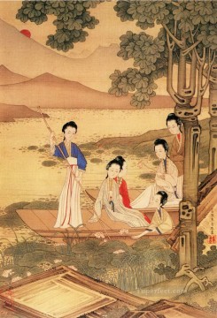 中国 Painting - Xiong bingzhen 乙女アンティーク中国